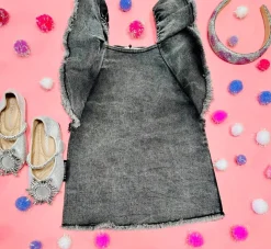 ANDORINE Dresses | Denim On Denim-RUFFLE DENIM DRESS