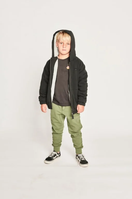 BOY MUNSTER KIDS Outerwear-RUGGED SHERPA ZIP UP HOODIE JACKET