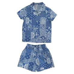 BOY MINI DREAMERS Bottoms | Tops-RYDER BANDANA BUTTON DOWN AND SHORTS SET