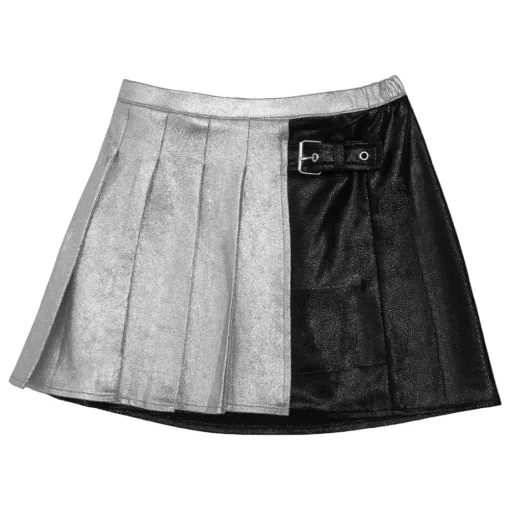 MIA NEW YORK Bottoms-SCHOOLGIRL PLEATED METALLIC SKIRT