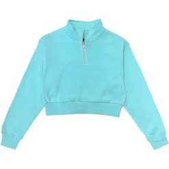 KATIE J NEW YORK Outerwear-SEA GLASS DYLAN 3/4 ZIP UP SWEATSHIRT