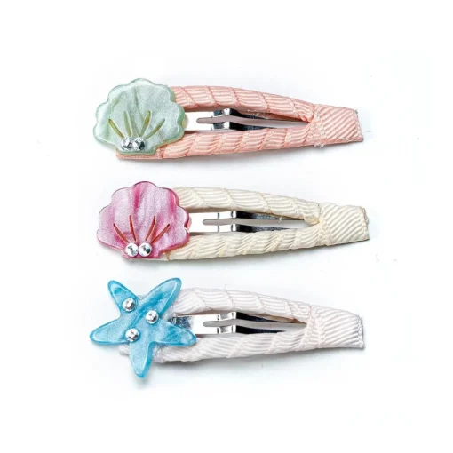 LILIES u0026 ROSES Clips / Headbands-SEASHELL SNAP CLIPS