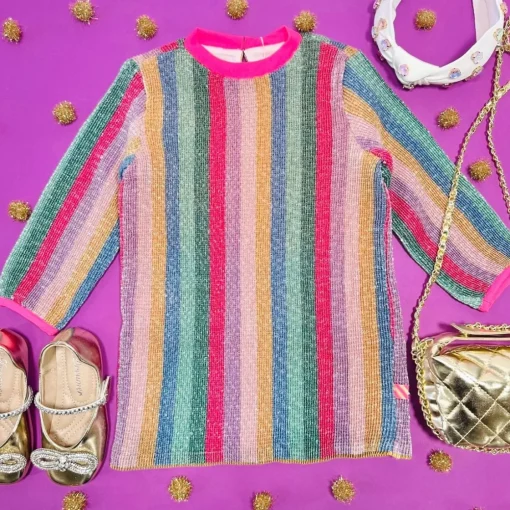 BILLIEBLUSH Dresses | Sequin & Sparkle✨-SEQUIN RAINBOW PLEATED DRESS