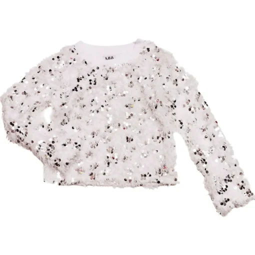 MIA NEW YORK Outerwear | Sequin & Sparkle✨-SEQUIN TEXTURED SWEATSHIRT