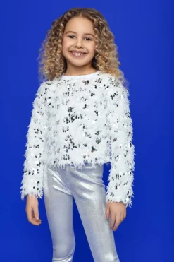 MIA NEW YORK Outerwear | Sequin & Sparkle✨-SEQUIN TEXTURED SWEATSHIRT