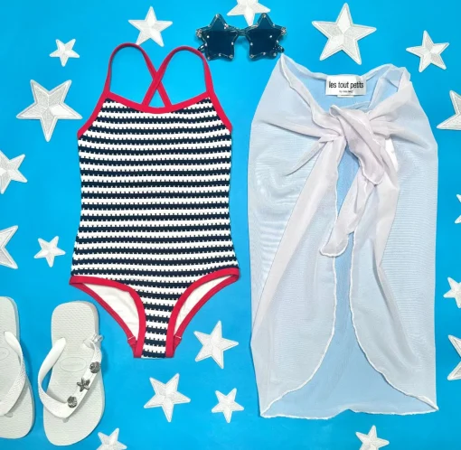 LES TOUT PETITS Swim-SHEER SARONG WRAP COVER UP