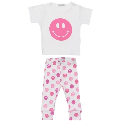 MISH MISH Bottoms | Tops-SMILEY FACE TSHIRT AND LEGGINGS SET