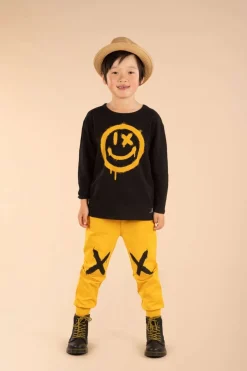 BOY ROCK YOUR BABY Tops | All Things Smiley Face-SMILEY LONG SLEEVE TSHIRT