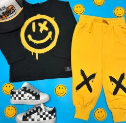 BOY ROCK YOUR BABY Tops | All Things Smiley Face-SMILEY LONG SLEEVE TSHIRT