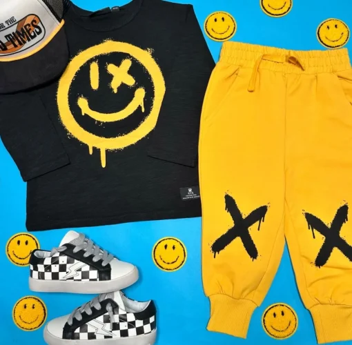 BOY ROCK YOUR BABY Tops | All Things Smiley Face-SMILEY LONG SLEEVE TSHIRT