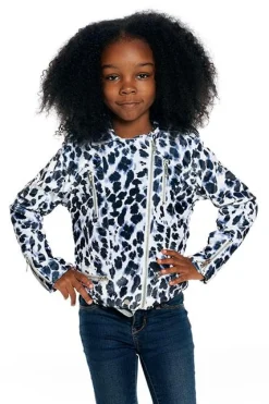 CHASER KIDS Outerwear | Leopard-SNOW LEOPARD VELVET MOTO JACKET
