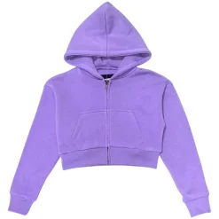KATIE J NEW YORK Outerwear-SO VIOLET DYLAN ZIP UP CROP HOODIE
