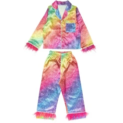 MINI DREAMERS Bottoms | Tops-SPARKLE FEATHER TWO PIECE SETS