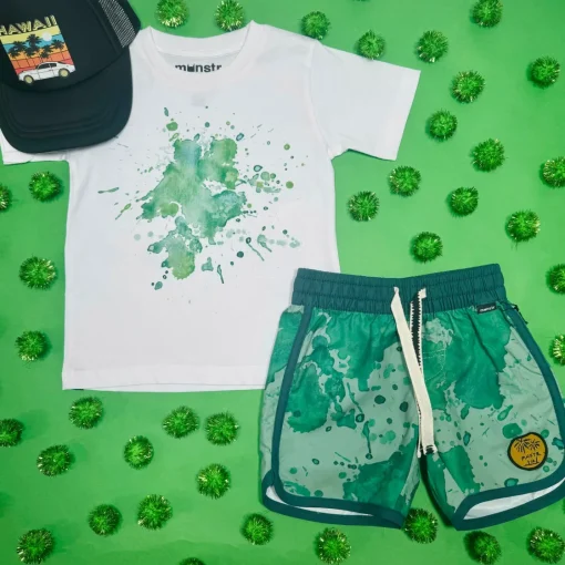 BOY MUNSTER KIDS Swim-SPLATTER WARBLE SWIM TRUNKS