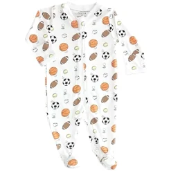 BOY NOOMIE Footies / Pajamas-SPORTS ZIP FOOTIE