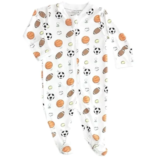 BOY NOOMIE Footies / Pajamas-SPORTS ZIP FOOTIE