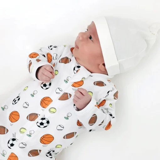 BOY NOOMIE Footies / Pajamas-SPORTS ZIP FOOTIE
