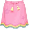 SARA SARA Bottoms | Stars-STARS & SEQUIN WAVY TRIM SKIRT