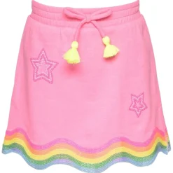 SARA SARA Bottoms | Stars-STARS & SEQUIN WAVY TRIM SKIRT