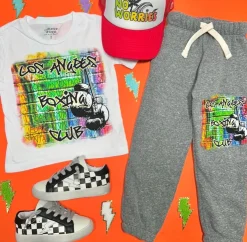 BOY CALIFORNIAN VINTAGE Bottoms-STREET ART SWEATPANTS