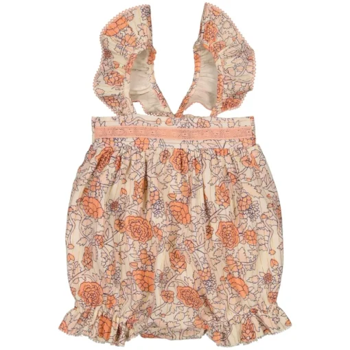 LOUIS LOUISE Rompers/onesies | Spring Florals-STRIPE INDIAN FLOWER MERVEILLE ROMPER