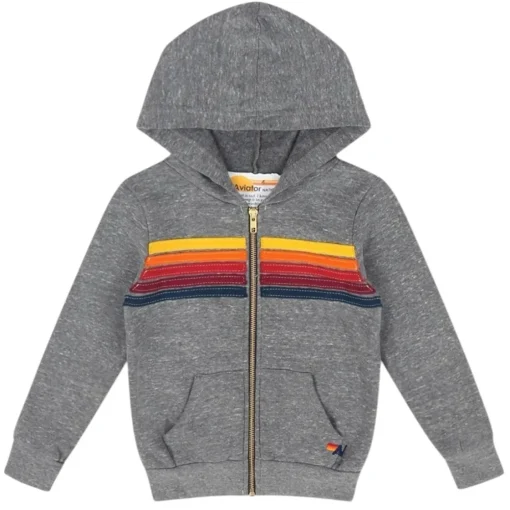 BOY AVIATOR NATION KIDS Outerwear-5 STRIPE ZIP UP HOODIE