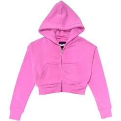KATIE J NEW YORK Outerwear-SUMMER ROSE DYLAN ZIP UP CROP HOODIE