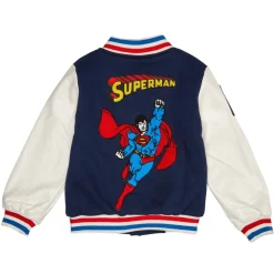 BOY LOLA AND THE BOYS Outerwear | Cartoon Characters-SUPERMAN PLEATHER BOMBER JACKET