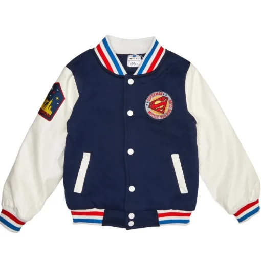 BOY LOLA AND THE BOYS Outerwear | Cartoon Characters-SUPERMAN PLEATHER BOMBER JACKET