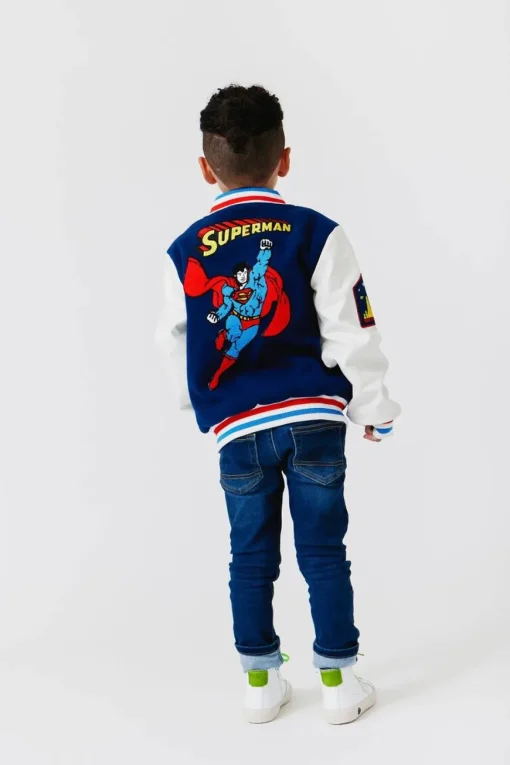 BOY LOLA AND THE BOYS Outerwear | Cartoon Characters-SUPERMAN PLEATHER BOMBER JACKET