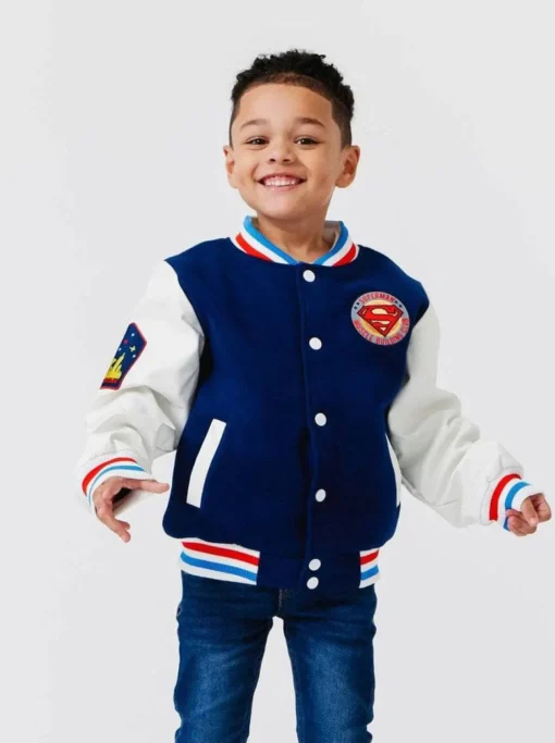BOY LOLA AND THE BOYS Outerwear | Cartoon Characters-SUPERMAN PLEATHER BOMBER JACKET