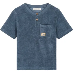 BOY LOUISE MISHA KIDS Tops-TAZO TERRY HENLEY TOP