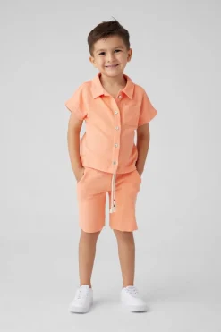 BOY SOL ANGELES KIDS Tops-TERRY CABANA BUTTON DOWN TOP