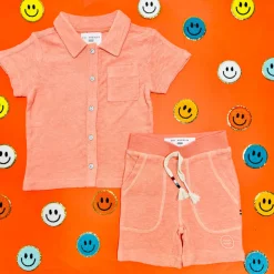 BOY SOL ANGELES KIDS Tops-TERRY CABANA BUTTON DOWN TOP
