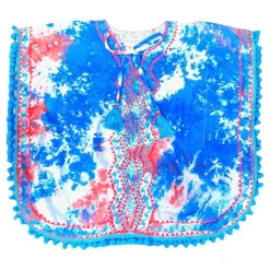 BELA u0026 NUNI Swim | Dresses-TIE DYE EMBROIDERED POM POM COVER UP DRESS