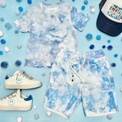 BOY SOL ANGELES KIDS Tops-TIE DYE WAVES TSHIRT