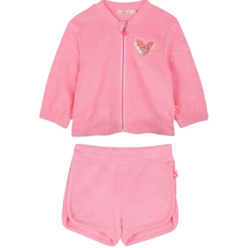 BILLIEBLUSH Outerwear | Bottoms-TOWEL ZIP UP JACKET AND SHORTS SET