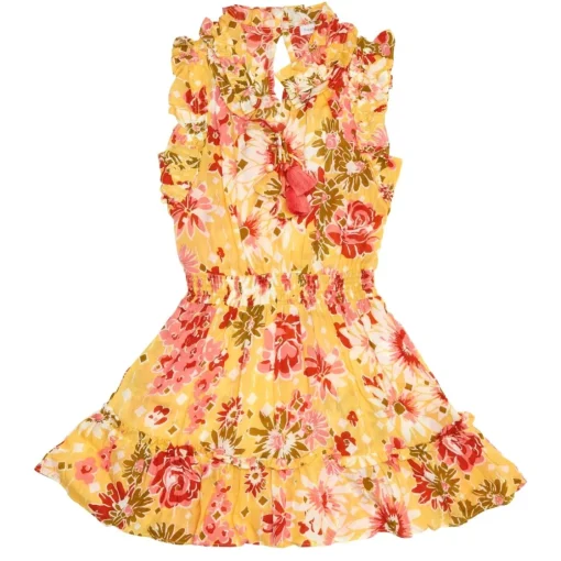 POUPETTE ST BARTH KIDS Dresses | Spring Florals-TRINY FLORAL RUFFLE TASSEL DRESS
