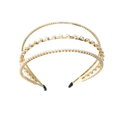 FUN FETY Clips / Headbands-TRIPLE PEARL METALLIC HEADBAND