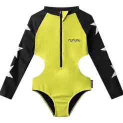 NUNUNU Swim | Neon-TRIPLE STAR CUTOUT RASH GUARD ONE PIECE SWIMSUIT