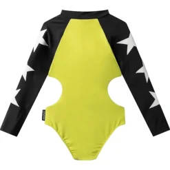 NUNUNU Swim | Neon-TRIPLE STAR CUTOUT RASH GUARD ONE PIECE SWIMSUIT
