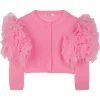 BILLIEBLUSH Outerwear-TULLE PUFF SLEEVE CARDIGAN