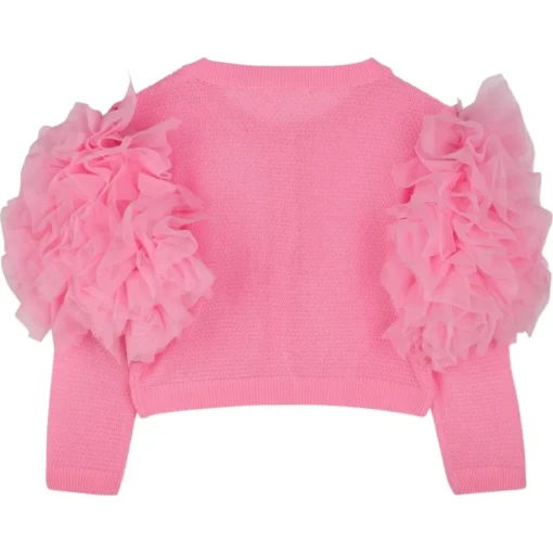 BILLIEBLUSH Outerwear-TULLE PUFF SLEEVE CARDIGAN