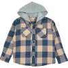 BOY FEATHER 4 ARROW Outerwear | Checkered-UPLAND PLAID FLANNEL SHACKET W/ HOOD