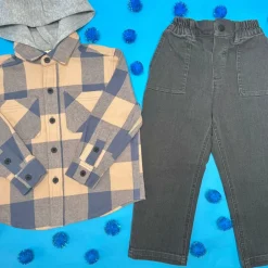 BOY FEATHER 4 ARROW Outerwear | Checkered-UPLAND PLAID FLANNEL SHACKET W/ HOOD
