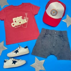 BOY MINIKID Bottoms-VINTAGE BIKER PANELED SHORTS