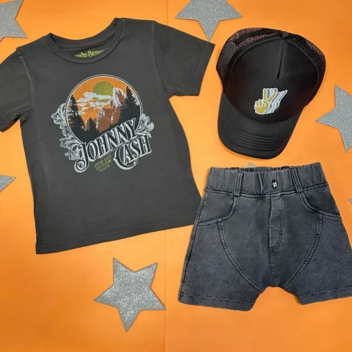 BOY MINIKID Bottoms-VINTAGE BIKER PANELED SHORTS
