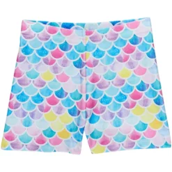 TEREZ Bottoms | Mermaid-WATERCOLOR MERMAID BIKER SHORTS