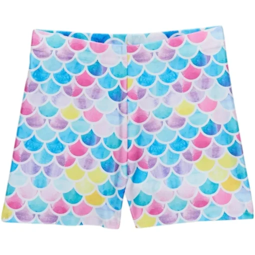TEREZ Bottoms | Mermaid-WATERCOLOR MERMAID BIKER SHORTS
