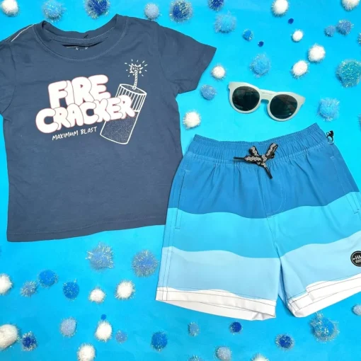 BOY FEATHER 4 ARROW Swim | Swim-WAVES STRIPE SWIM TRUNKS